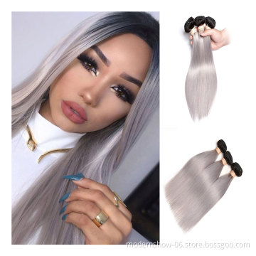 Remy cuticle aligned virgin silver braiding silver extensions hair